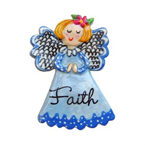 Épinglette, petit ange "Faith", paint main, 4,5 cm, Anglais
