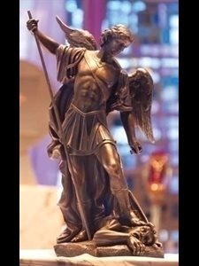 Statue Saint Michel Archange 26.5" (65cm) résine fini bronze