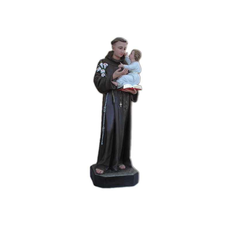 St. Anthony Color Fiberglass Outdoor Statue, 63" (160 cm)