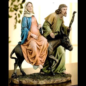 Statue Marie enceinte et Joseph 10" (25.5 cm) en résine