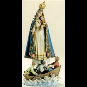 Our Lady of Charity Statue, 13" (33 cm) Ht., Resin-stone mix