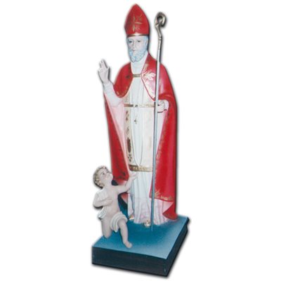 St. Blaise Color Fiberglass Outdoor Statue, 32" (80 cm)