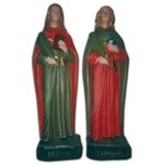 St. Come & Damian Color Fiberglass Outdoor Statue 24" (60cm)