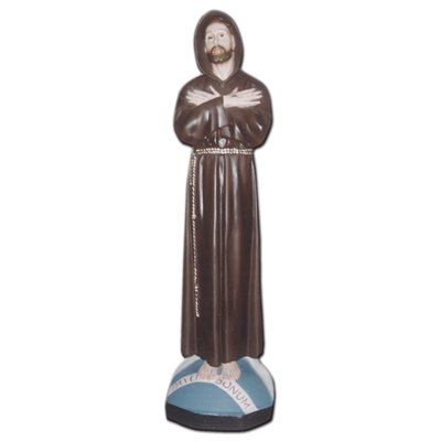 St. Francis of Assisi Color Fiberglass Outdoor Statue, 24 "