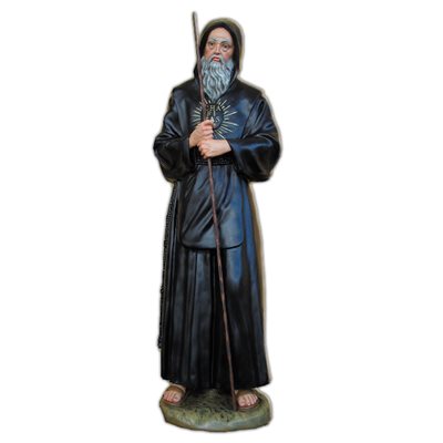 St. Francis of Paul Color Fiberglass Outdoor Statue, 45"