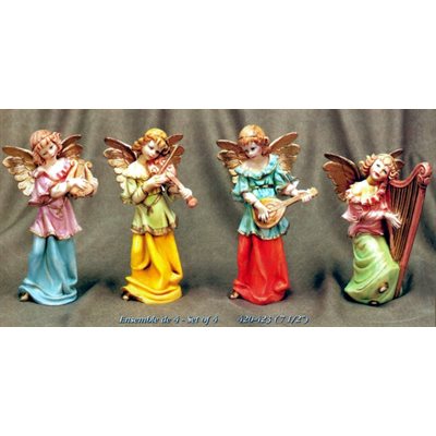Color Resin Angels, 7.5" (19 cm) / Set of 4
