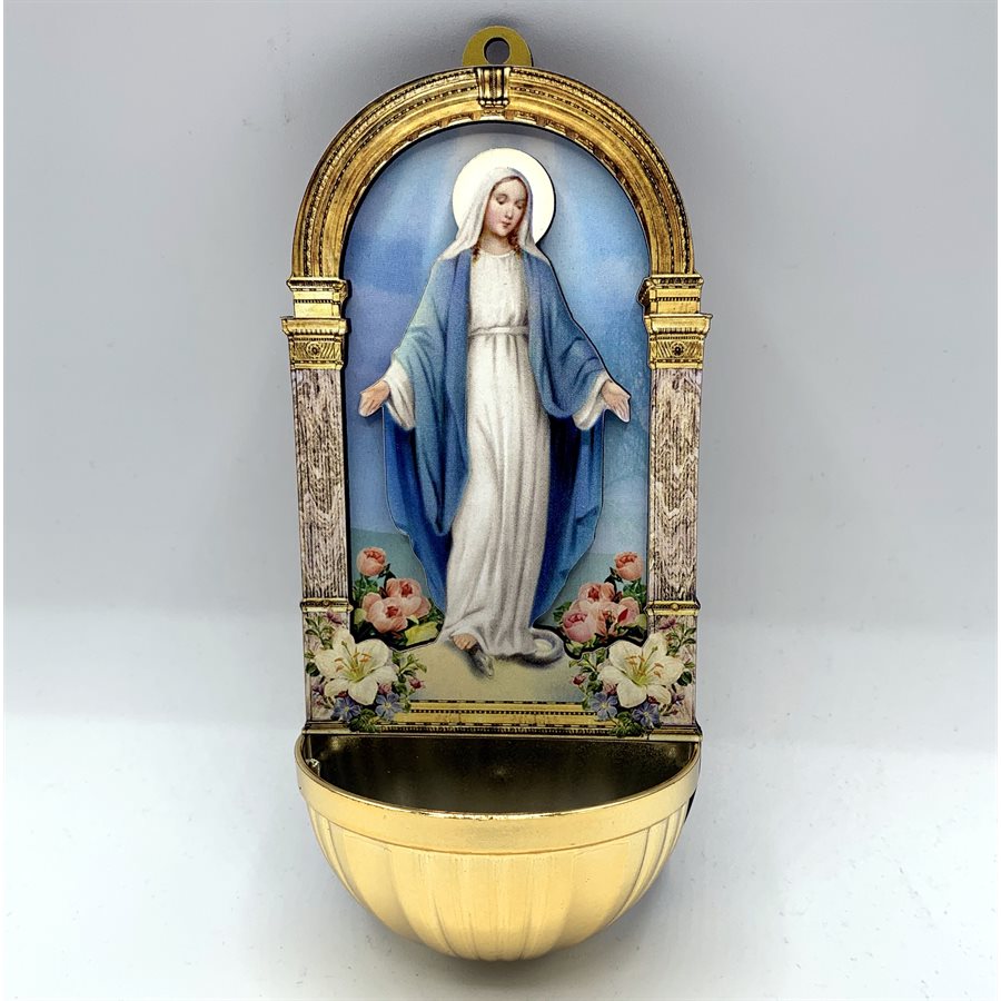 Wood and Plastic Holy Water Font 7,2 x 15,5 cm Immaculate