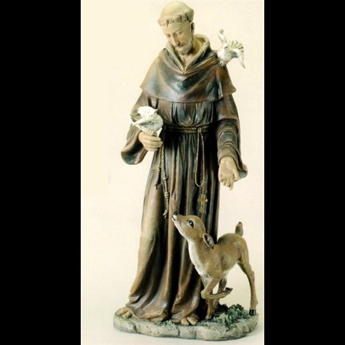 Statue Saint François 36" (90 cm) en résine