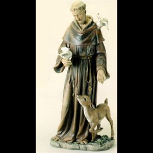 St Francis Resin Statue, 36" (91.5 cm)