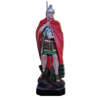 St. George Color Fiberglass Outdoor Statue, 24" (60 cm)