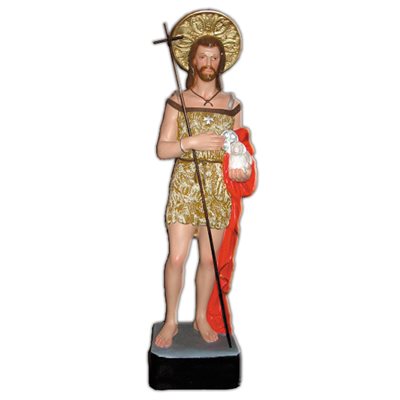 St. John the Baptist Color Fiberglass Outdoor Statue, 24"