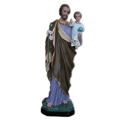 St. Joseph Color Fiberglass Outdoor Statue, 39.5" (100 cm)