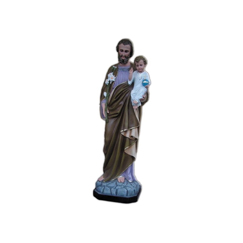 St. Joseph Color Fiberglass Outdoor Statue, 51" (130 cm)