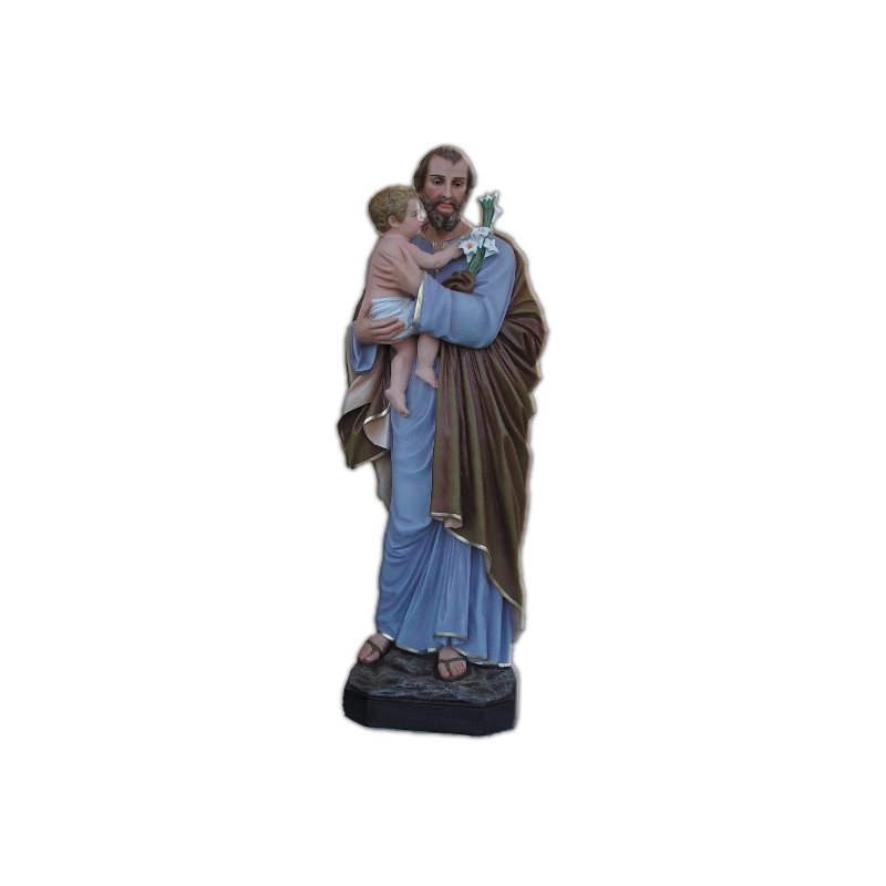 St. Joseph Color Fiberglass Outdoor Statue, 69" (175 cm)