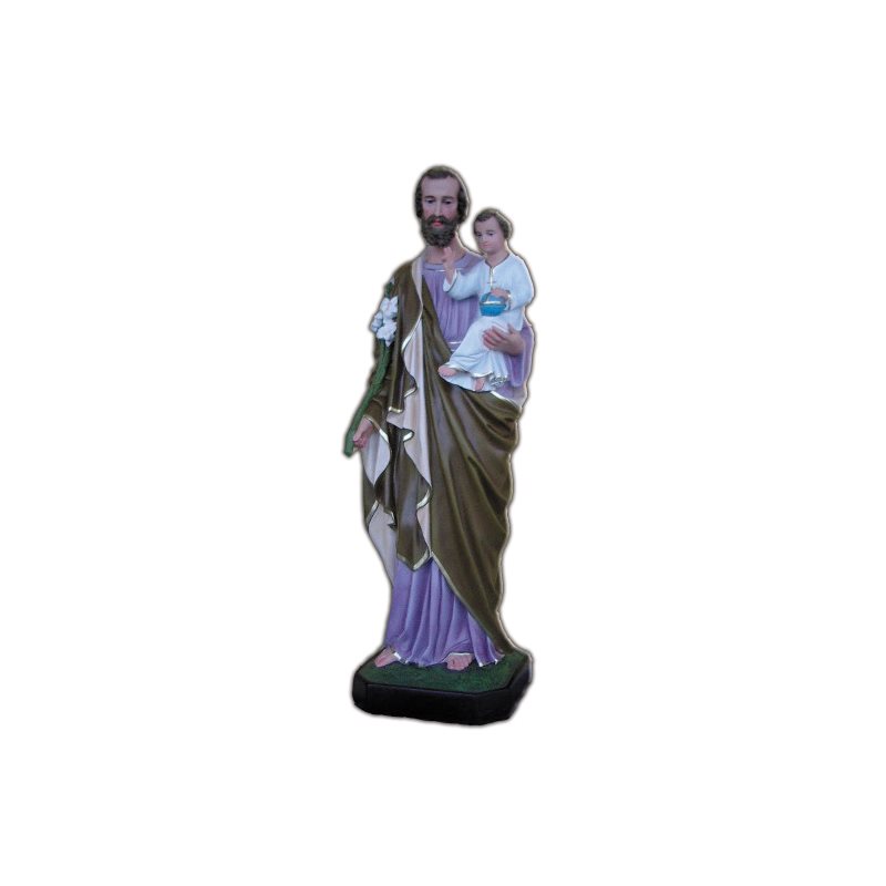 St. Joseph Color Fiberglass Outdoor Statue, 27.5" (70 cm)