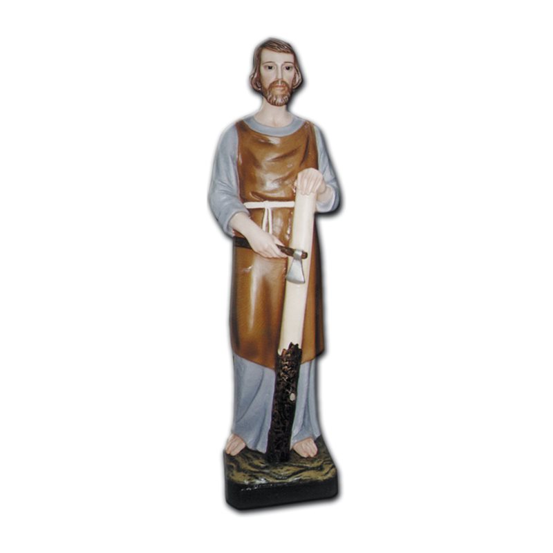 St. Joseph the Worker Color Fiberglass Outdoor Statue, 32"