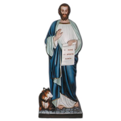 St. Luke the Evangelist Color Fiberglass Outdoor Statue, 63"