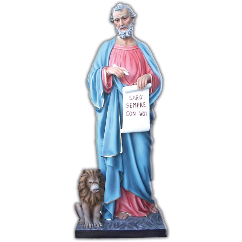 St. Mark the Evangelist Color Fiberglass Outdoor Statue, 63"