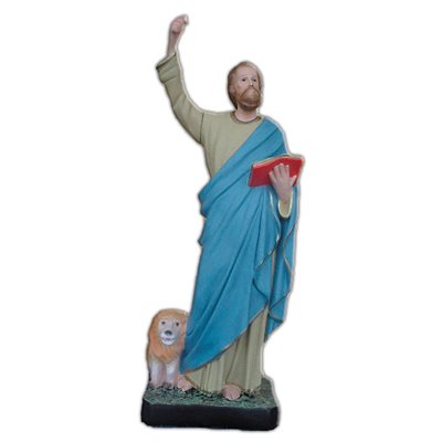 St. Mark the Evangelist Color Fiberglass Outdoor Statue, 17"