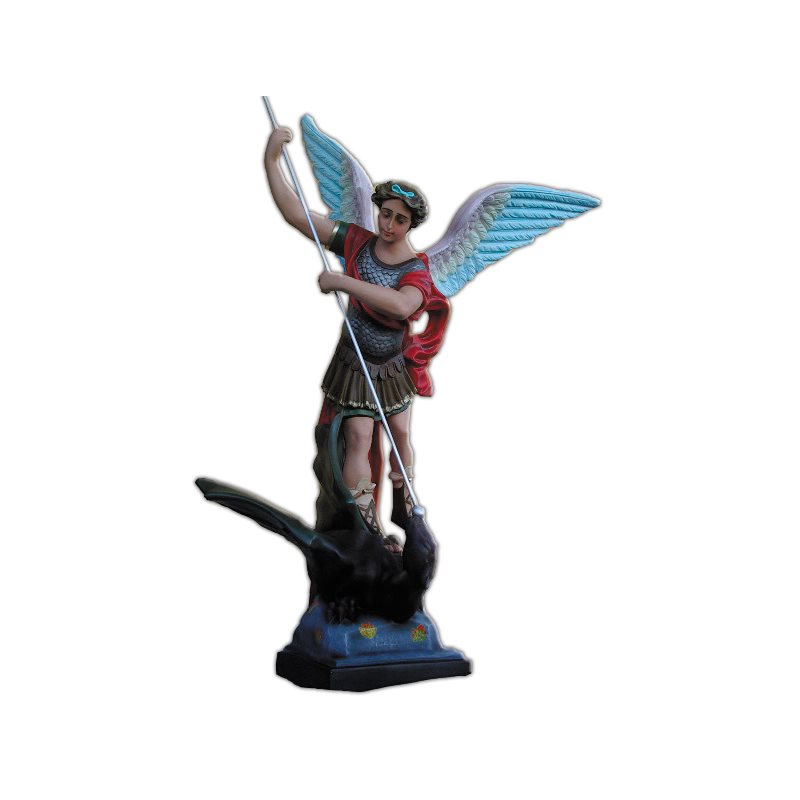 Statue ext. Saint Michel Archange 43" (110 cm) en FDV Couleu