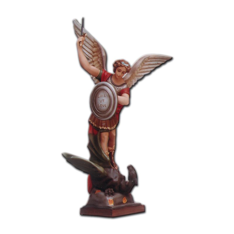 Statue ext. Saint Michel Archange 43" (110 cm) en FDV Couleu