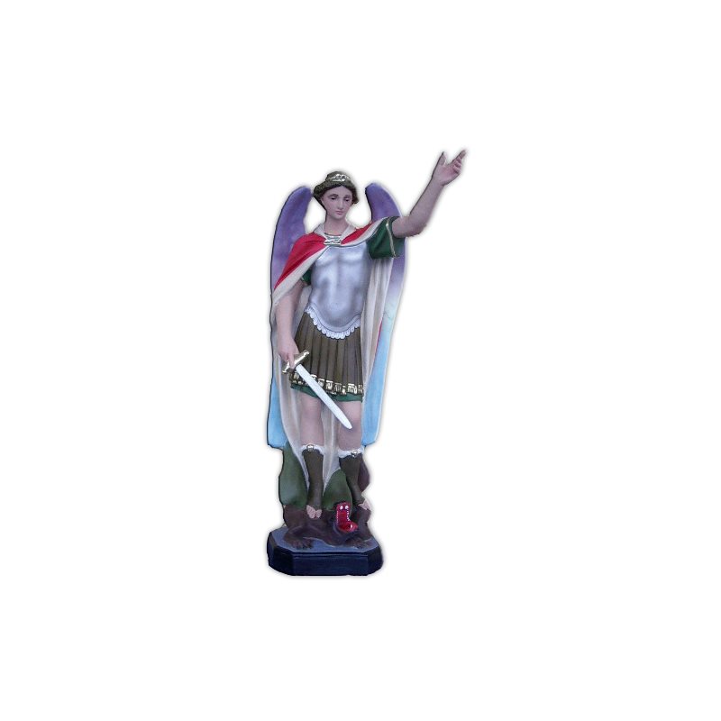 St. Michael Archangel Color Fiberglass Outdoor Statue, 24"