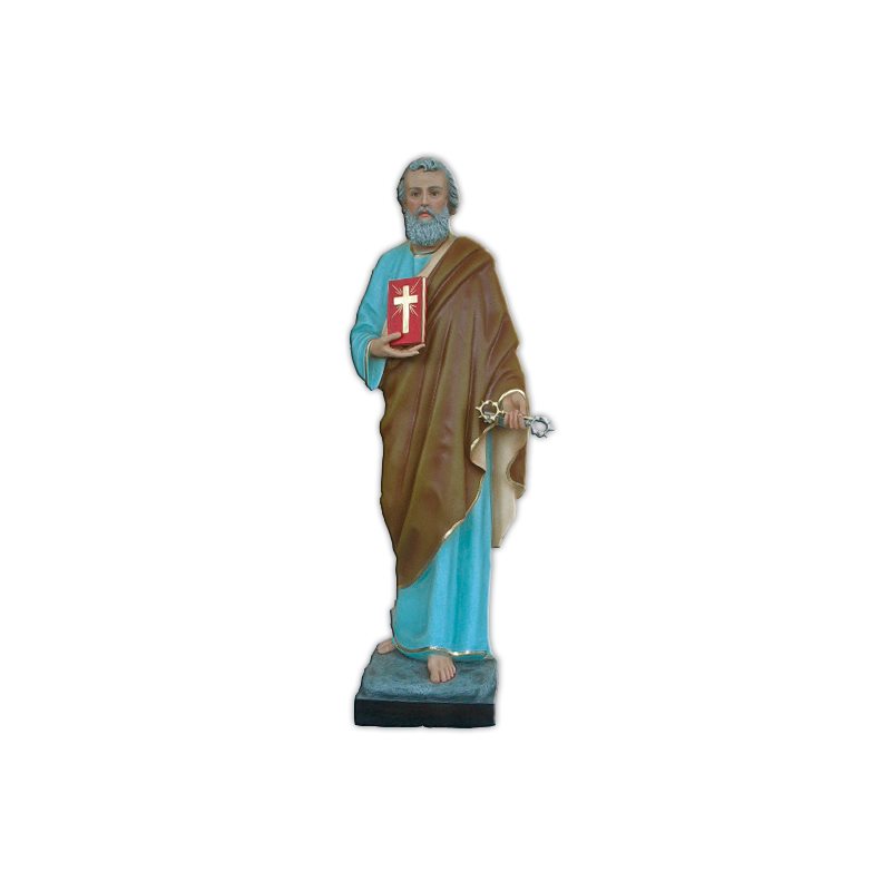 St. Peter Color Fiberglass Outdoor Statue, 63" (160 cm)