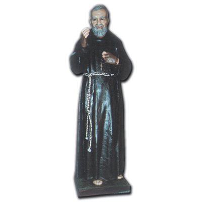 Padre Pio Color Fiberglass Outdoor Statue, 44" (112 cm)