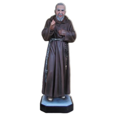 Statue ext. Padré Pio 24" (60 cm) en FDV Couleur