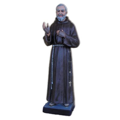 Padre Pio Color Fiberglass Outdoor Statue, 32.5" (82 cm)