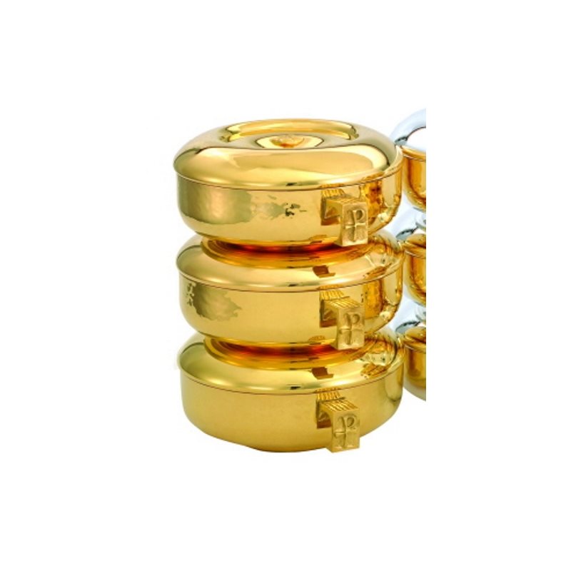 Triple Stacky Ciborium, Gold Plate 24Kt / set of 3-pc