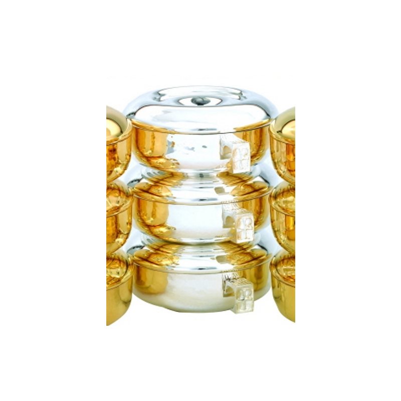 Triple Stacky Ciborium, Gold Plate 24Kt / set of 3-pc