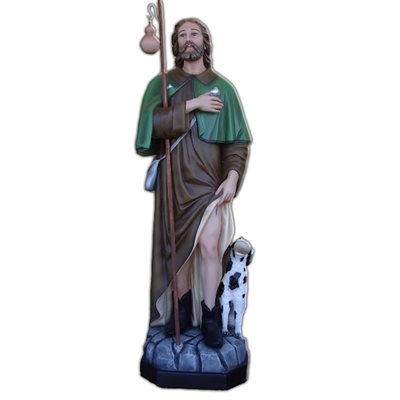 St. Roch Color Fiberglass Outdoor Statue, 63" (160 cm)