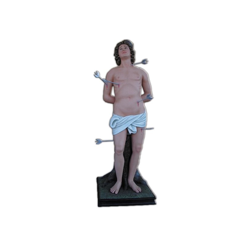 St. Sebastian Color Fiberglass Outdoor Statue, 71" (180 cm)