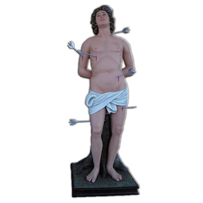 St. Sebastian Color Fiberglass Outdoor Statue, 71" (180 cm)