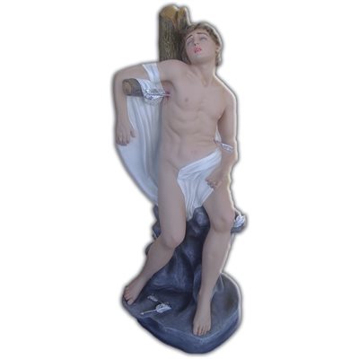 St. Sebastian Color Fiberglass Outdoor Statue, 24" (60 cm)