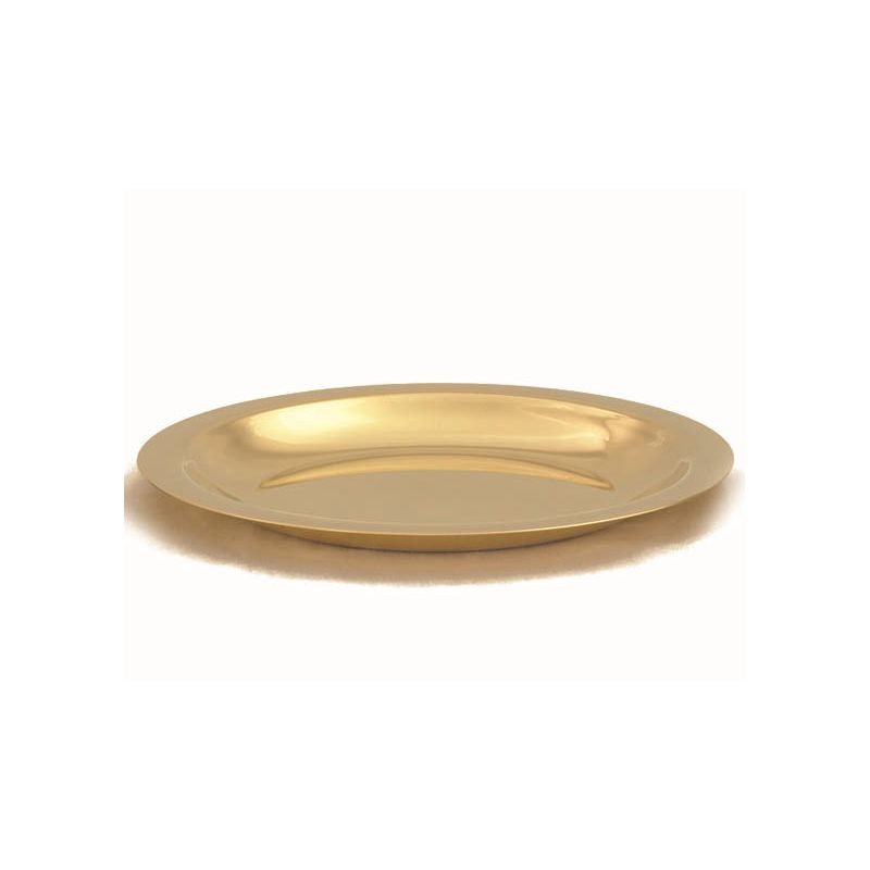 Large Dish Paten, Gold Plated 24Kt, 8" (20.3 cm) Dia.