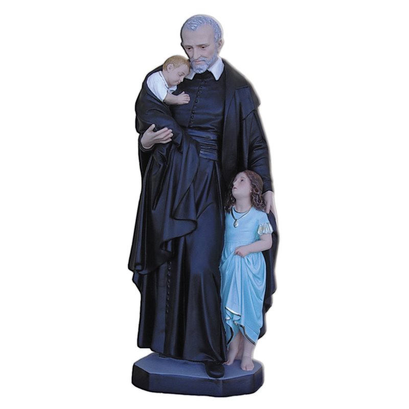 Statue ext. Saint Vincent de Paul 24" (60 cm) en FDV Couleur