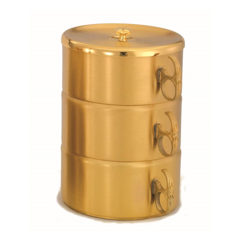 Triple Stacky Ciborium, Gold Plate 24Kt / set of 3-pc