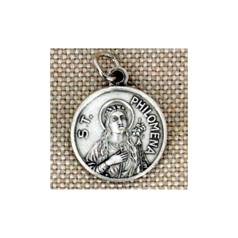 St. Philomena Medal with relic, 3 / 4" (19mm)