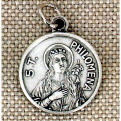 St. Philomena Medal with relic, 3 / 4" (19mm)