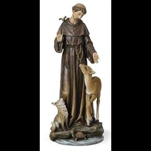 St. Francis Statue 14" (35.6 cm), Resin-stone