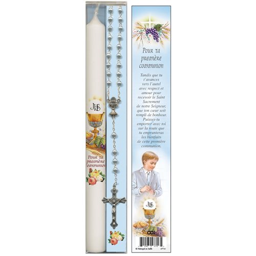 First Communion, rosary and Candle Gift Set, Boy, F