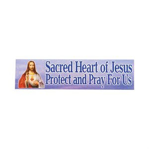 Stickers "Sacred Heart of Jesus" for bumper, 3'' x 12''