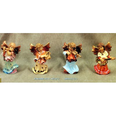 Color Resin Standing Angels, 4" (10 cm) / Set of 4