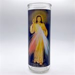 Divine Mercy Glass Nova Candle Holders, 3 x 8¼"  /  un