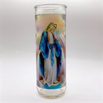 Contenant de verre, Immaculée Conception,  7,6 x 21 cm  /  un