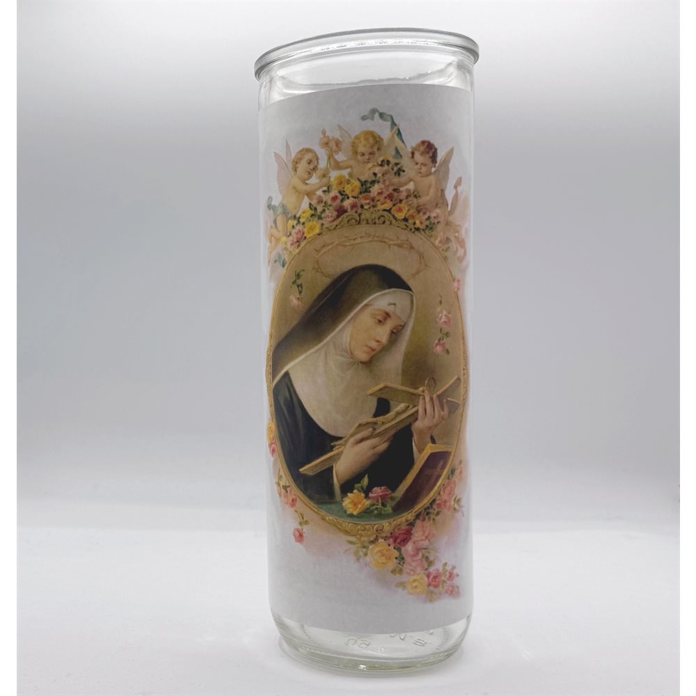 Contenant de verre, Sainte Rita, 7,6 x 21 cm / un