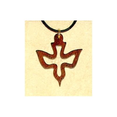 Pendentif Colombe en bois Bubinga, 1 1 / 8" (2.9 cm)