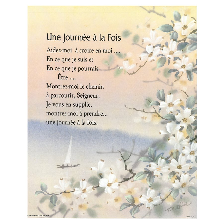 Image ''Une journée à la fois'' 8'' x 10'', Français / un